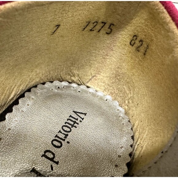 Vittorio D' Firenze women size 7 platform  heel shoes pink &  black faux suede - Picture 11 of 13